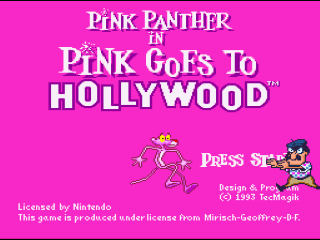 Pink Panther title screen for Super Famicom